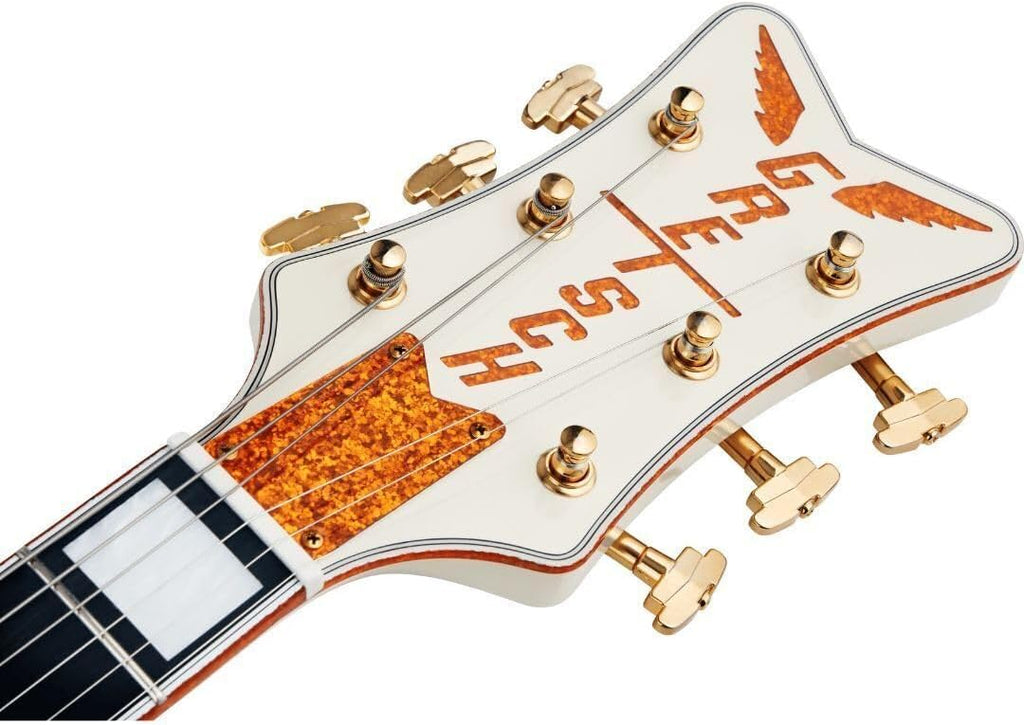 Gretsch G6136T-MGC Michael Guy Chislett Signature Falcon with Bigsby Electric Guitar - Vintage White with Ebony Fingerbo | Fully Hollow Sitka Spruce Top with Laminated Maple Body, Tv Jones Pickups, Ebony Fingerboard, Bigsby B6gp, Hardshell Case