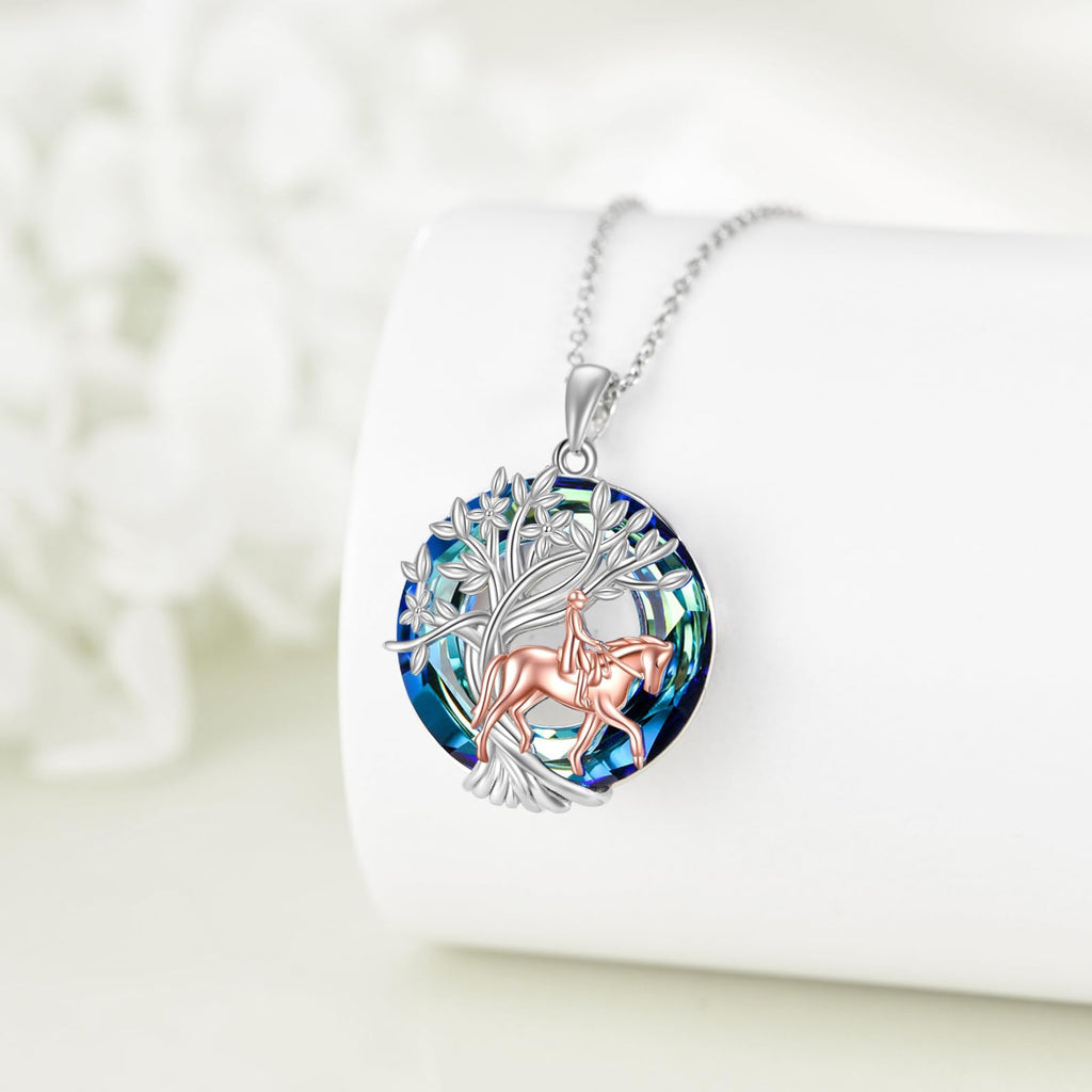 YFN Tree of Life Necklace Sterling Silver Crystal Jewelry Graduation Birthday Gifts for Women