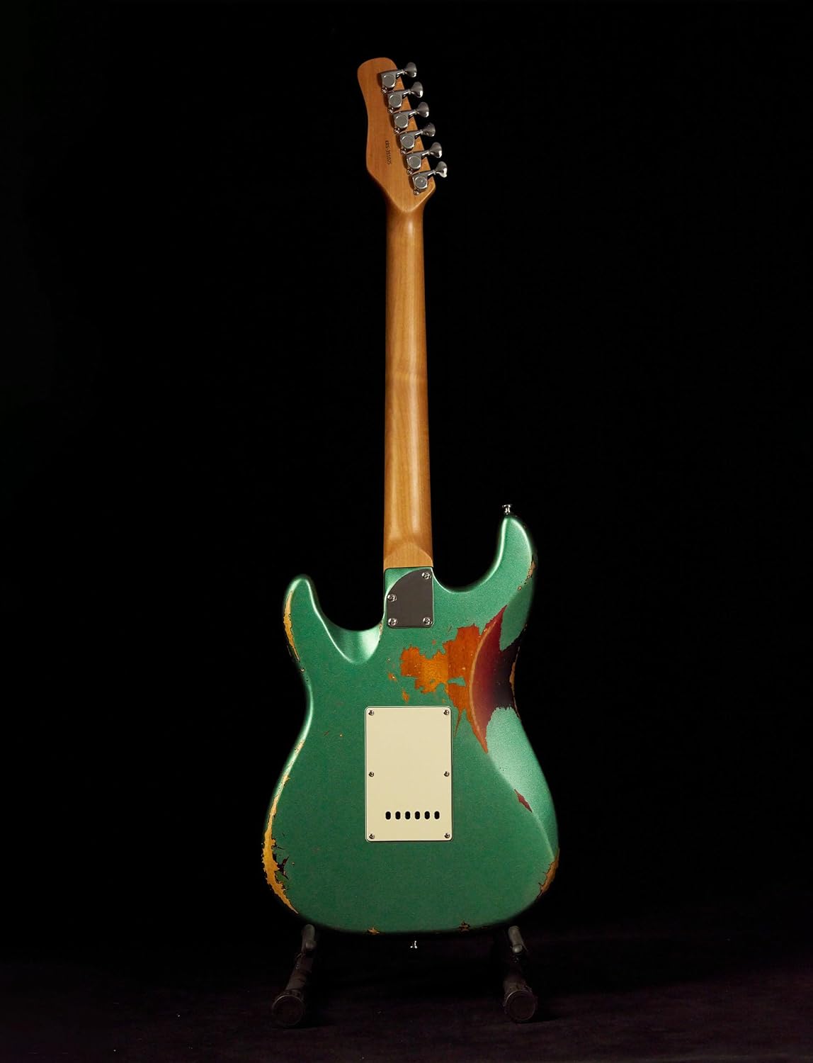 KGD Relic Electric Guitar,Roasted Maple Neck and Rosewood fingerboard,Bone Nut,6-String Relic Guitar,Professional/Full Size/Electric Guitars for Adults (Jasper Green)