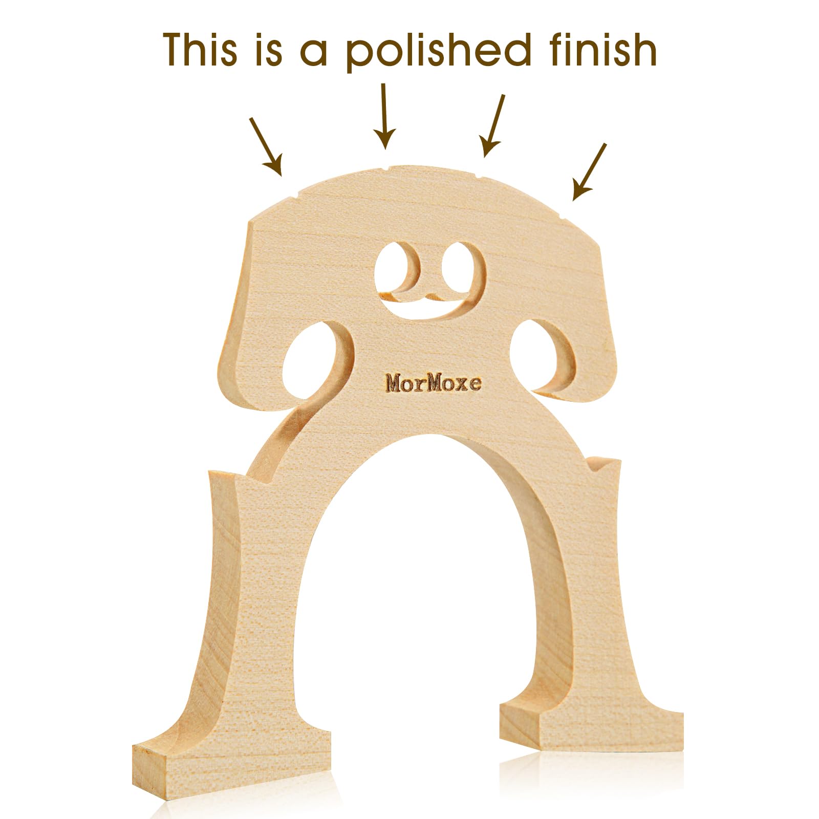 Cello Bridge 4/4 Size - Hand-Carved Maple, Direct Fit, Fully Adjusted - Expertly Handcrafted & Polished for Perfect Fit - Easy Installation - Replacement Accessory for Cello Parts