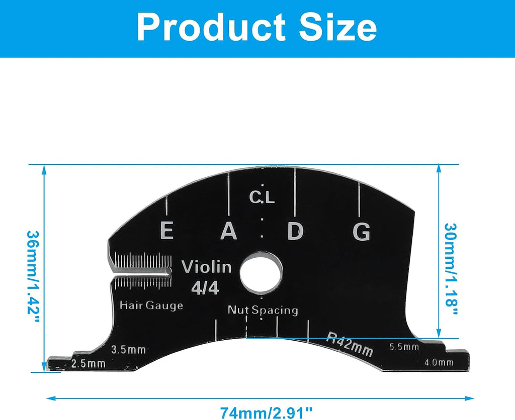 Piutouyar Black 4/4 Violin Bridges Fingerboard Repair Reference Tool | Violins Making Template Tool, Violins Replacement Part