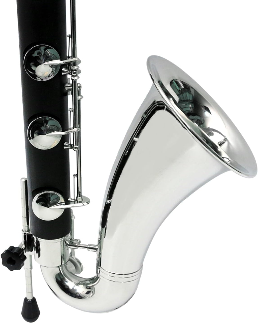 Vetimobato Advance Bass Clarinet Low C Bb Key Clarinet with Case Professional Level Easy blowing Nickel Plated keys (Low C Bb Key)