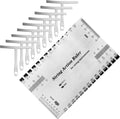 10PCS Guitar String Action Gauge Set for Guitar and Bass Setup | Stainless steel ruler, 9 understring radius gauges, measures action and curvature, for luthier repair and maintenance