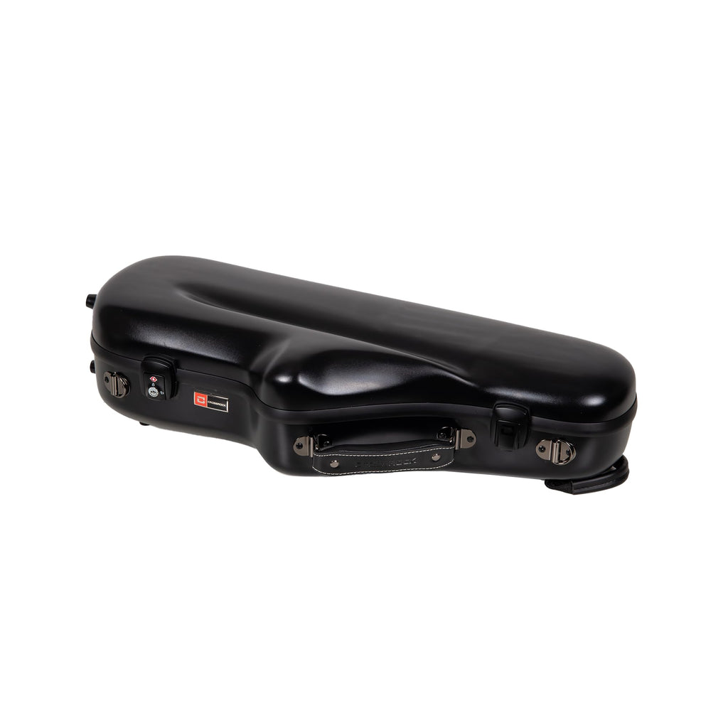 Crossrock Low A Baritone Saxophone Case with Wheels | Polycarbonate Hard Shell, TSA Lock, Anti-Scratch Finish, Neck & Mouthpiece Storage–Black (CRF4050BSBK)