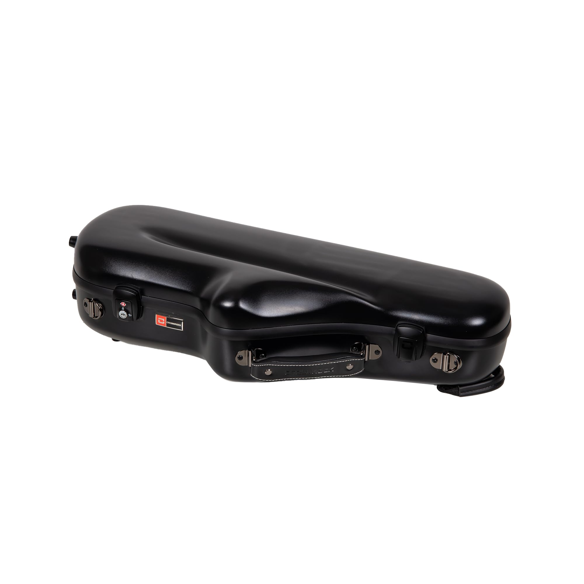 Crossrock Low A Baritone Saxophone Case with Wheels | Polycarbonate Hard Shell, TSA Lock, Anti-Scratch Finish, Neck & Mouthpiece Storage–Black (CRF4050BSBK)