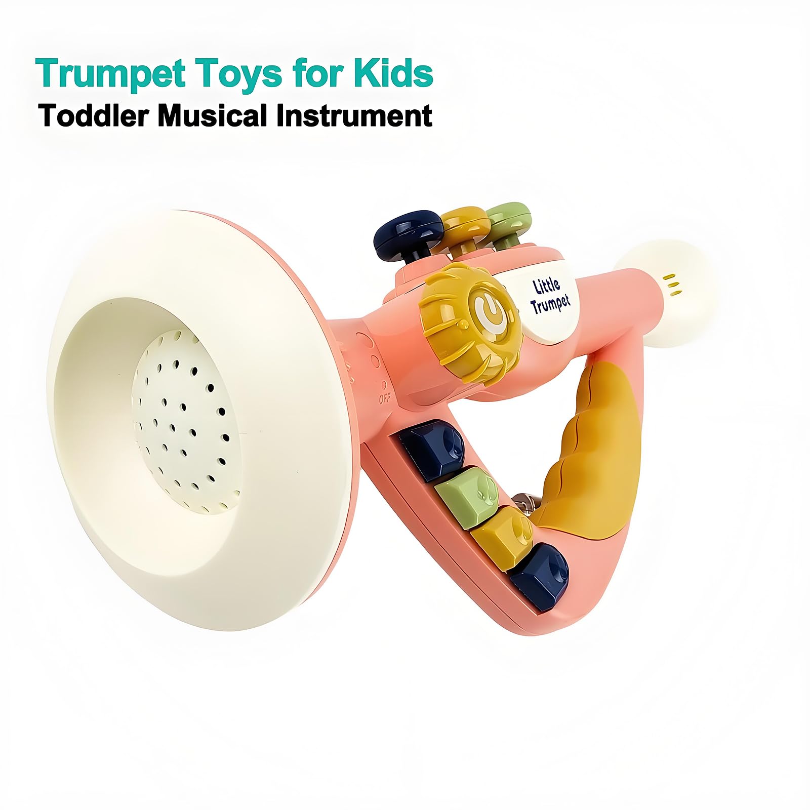 Musical Instruments Toys for Kids, Toddlers Little Trumpet and Baby Educational Toy for Girls & Boys Ages 1-3 (Blue)