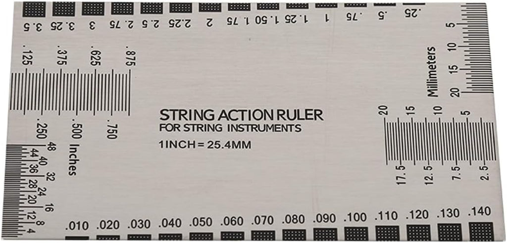 String Action Gauge Ruler, Guitar String Gauge Tool with Fret Protectors Set for Guitar Bass Instruments