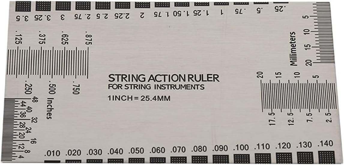 String Action Gauge Ruler, Guitar String Gauge Tool with Fret Protectors Set for Guitar Bass Instruments