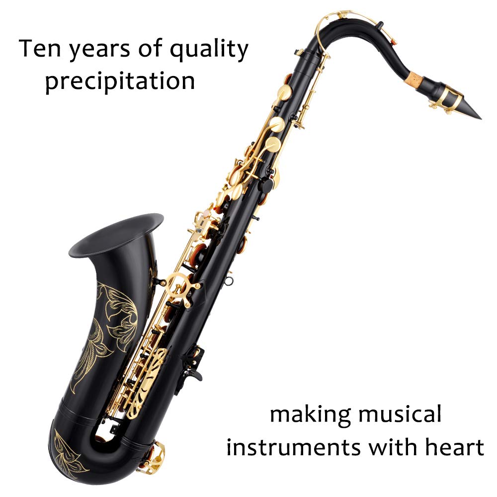 EASTROCK Nickel Tenor Saxophone B Flat Tenor Sax Professional Tenor Saxophone for Beginners Students and Musicians with Carrying Case,Mouthpiece,Reeds,Cushion Pads,Cleaning Kit,Neck Strap