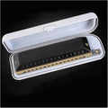 Chromatic Harmonica 16 Holes/64 Tones Mouth Organ Professional Wind Musical Instrument Black Harmonica Professional