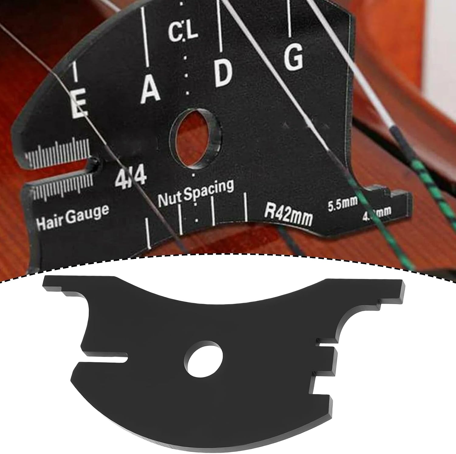 2 Pack Violin Bridge Template 4/4 Setup Gauge String Height and Spacing Ruler for Violin Making and Repair