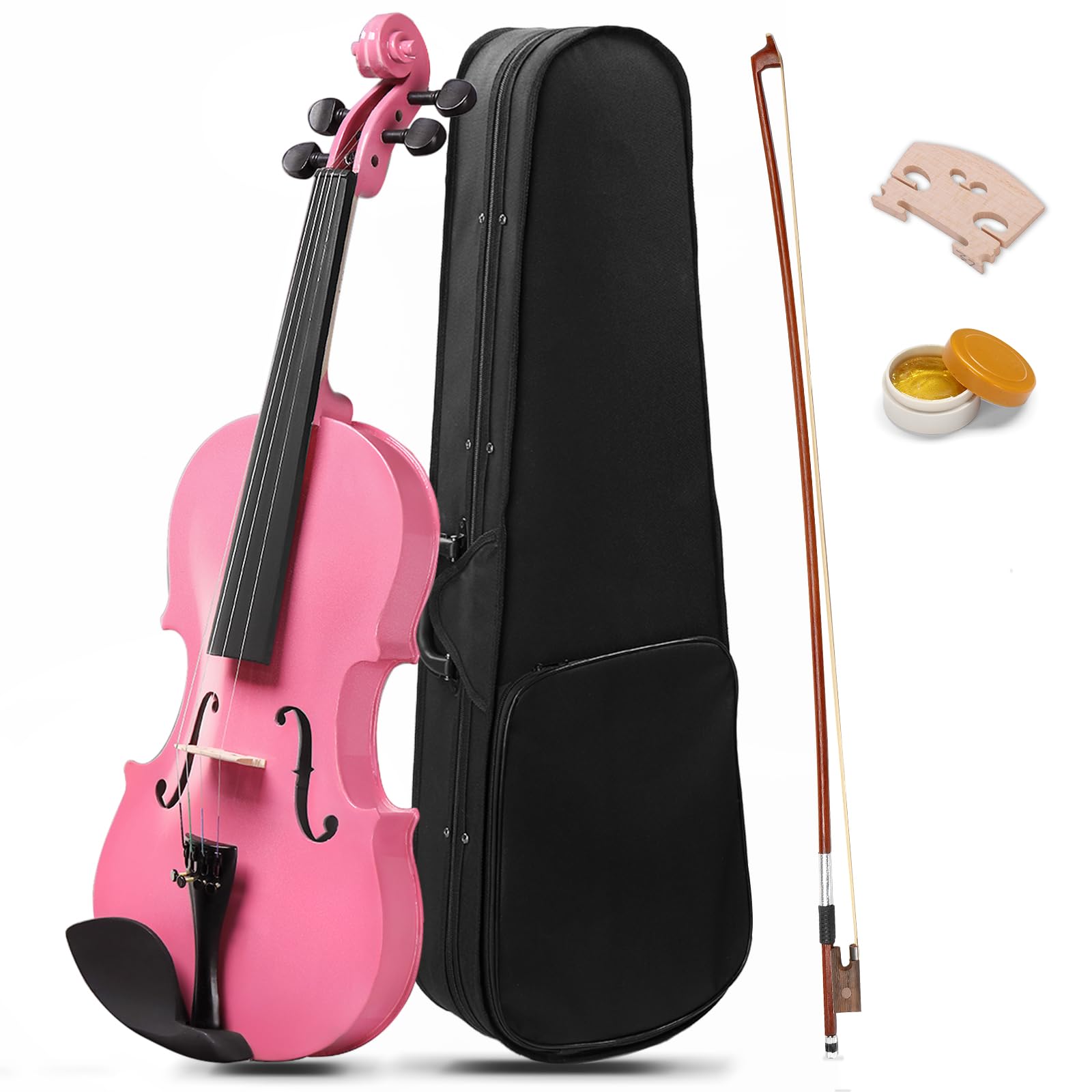 Ktaxon Violin for Beginners Students, Acoustic Violins 4/4, Full Size Fiddle Kit with Case, Bow, Rosin, Adult Teens Learners Age 11+ (Natural)