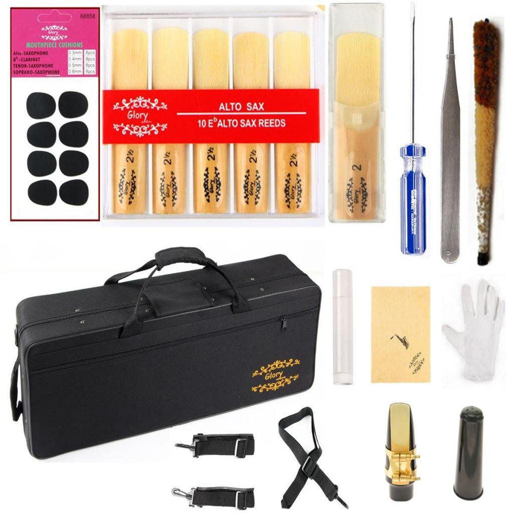 Glory Black Laquer E Flat Alto Saxophone with 11reeds,8 Pads cushions,case,carekit
