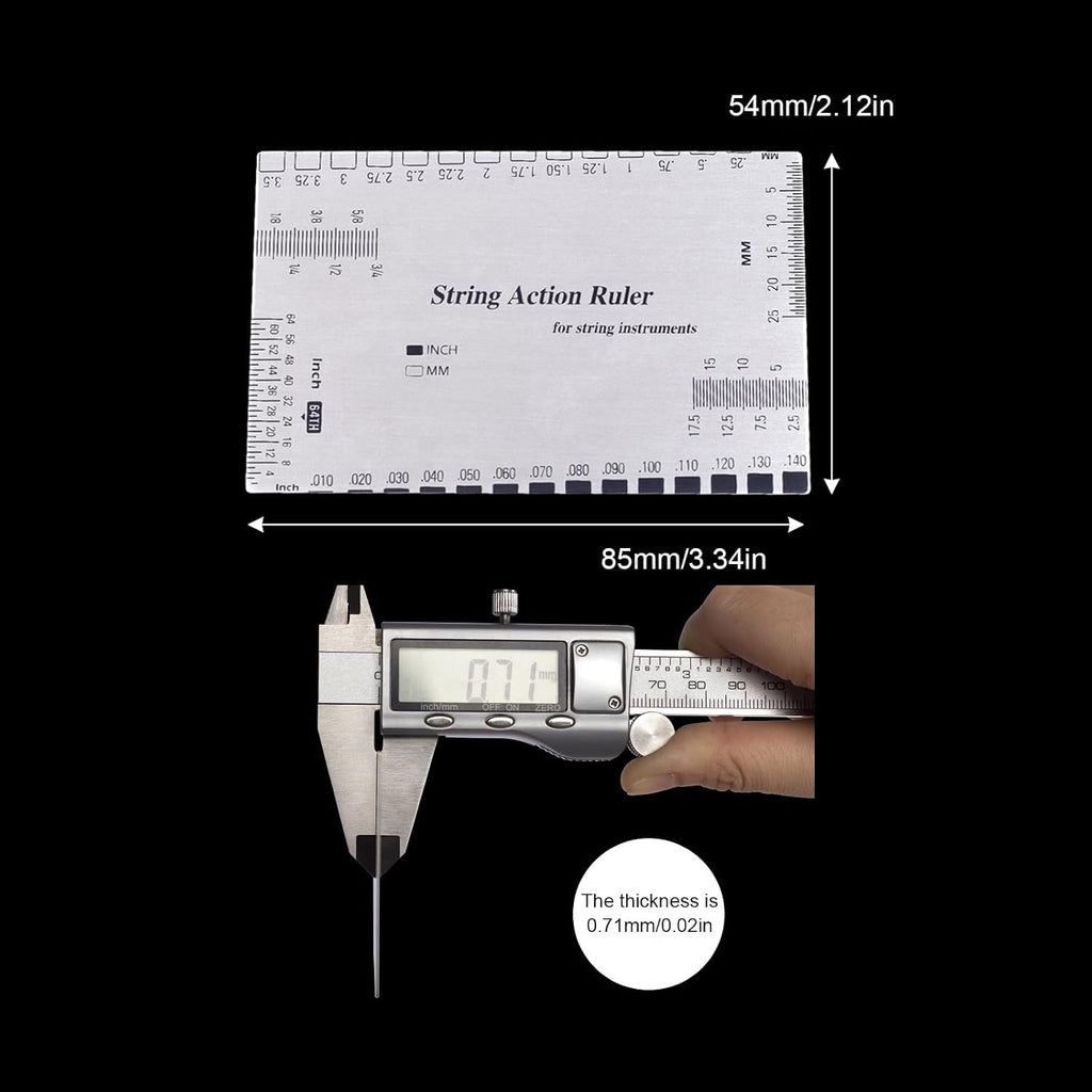 Guitar String Action Gauge Ruler Setup Tool Acoustic Guitar Setup Measuring Tool for Electric Basses Acoustic Guitar