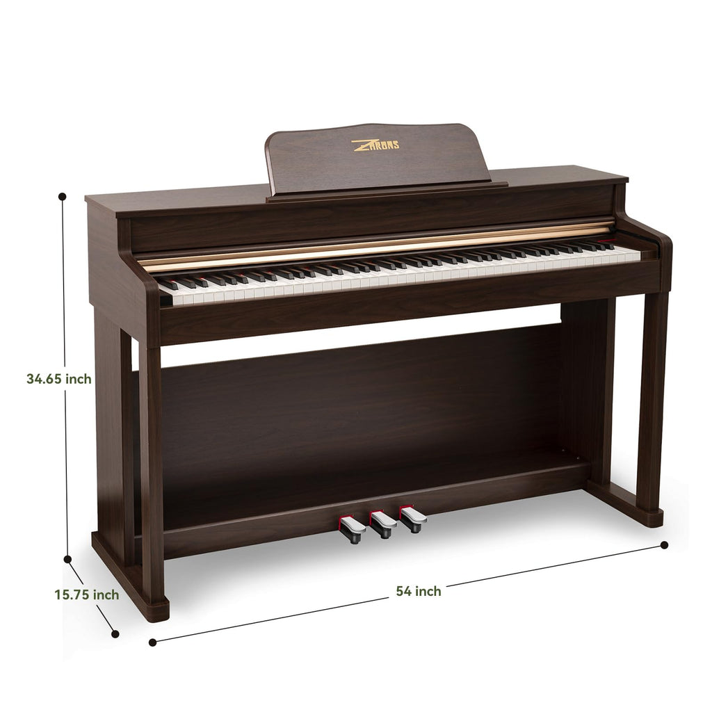 Digital Piano, 88 Key Weighted Keyboard Piano, Full-size Electric Piano Keyboard with Sheet Music Stand, Triple Pedal, Power Adapter, Supports USB-MIDI Connecting (White)