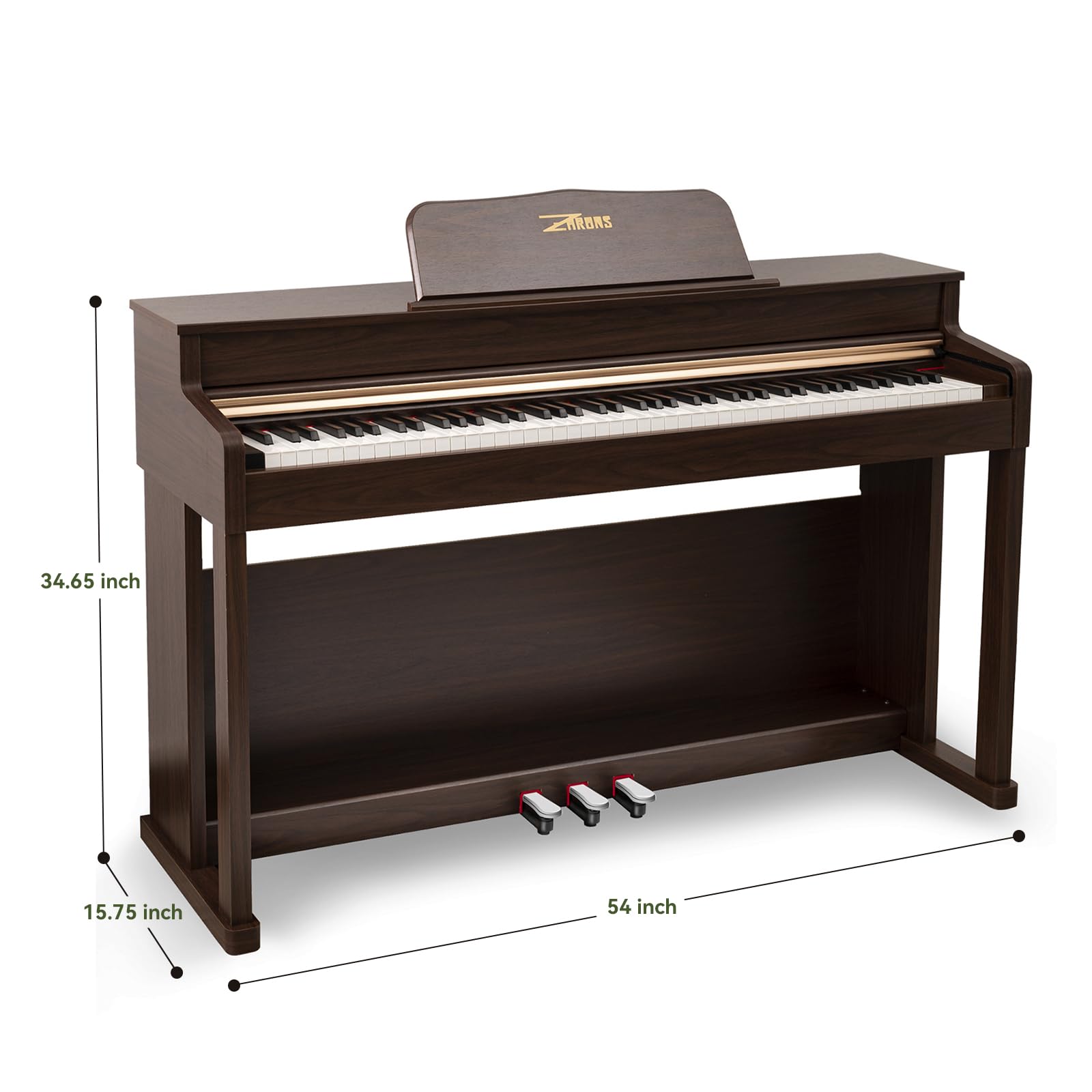Digital Piano, 88 Key Weighted Keyboard Piano, Full-size Electric Piano Keyboard with Sheet Music Stand, Triple Pedal, Power Adapter, Supports USB-MIDI Connecting (White)