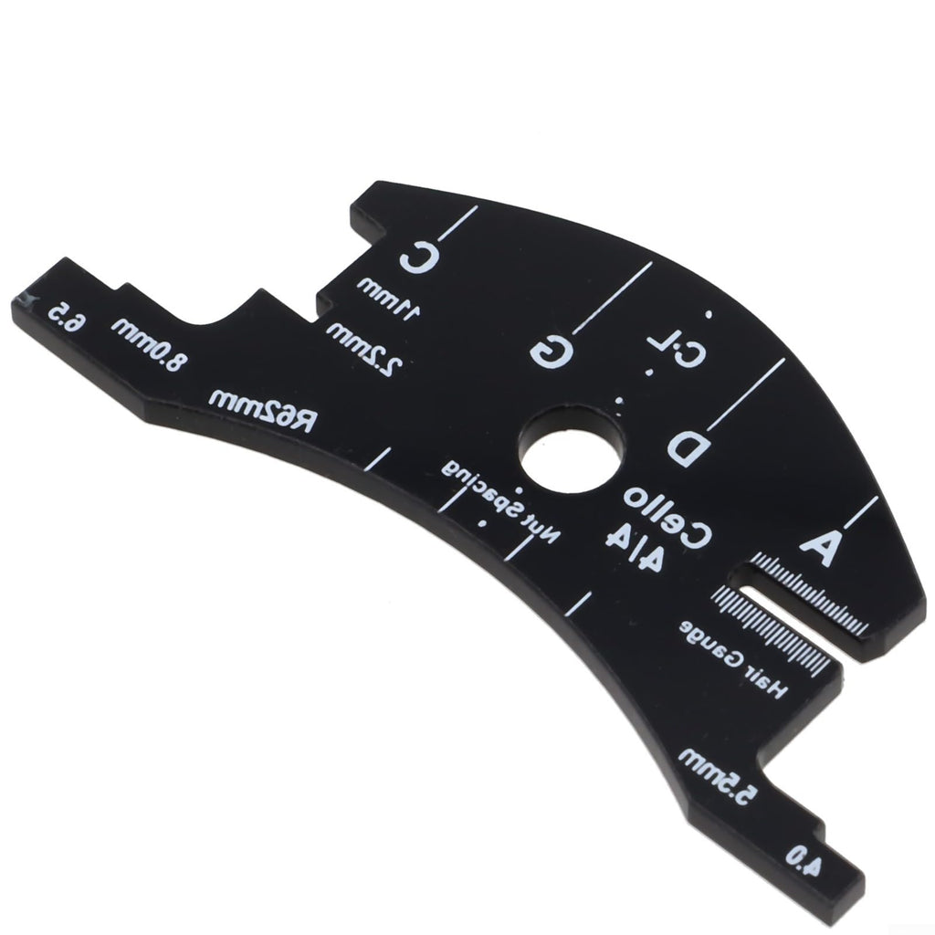 Violin For Bridge Template For Violin Cello Double Bass Multifunctional Luthier Tool For String Height Chord Distance Measurement And Repair Full Size Plastic Gauge Black(Violin 1/2)