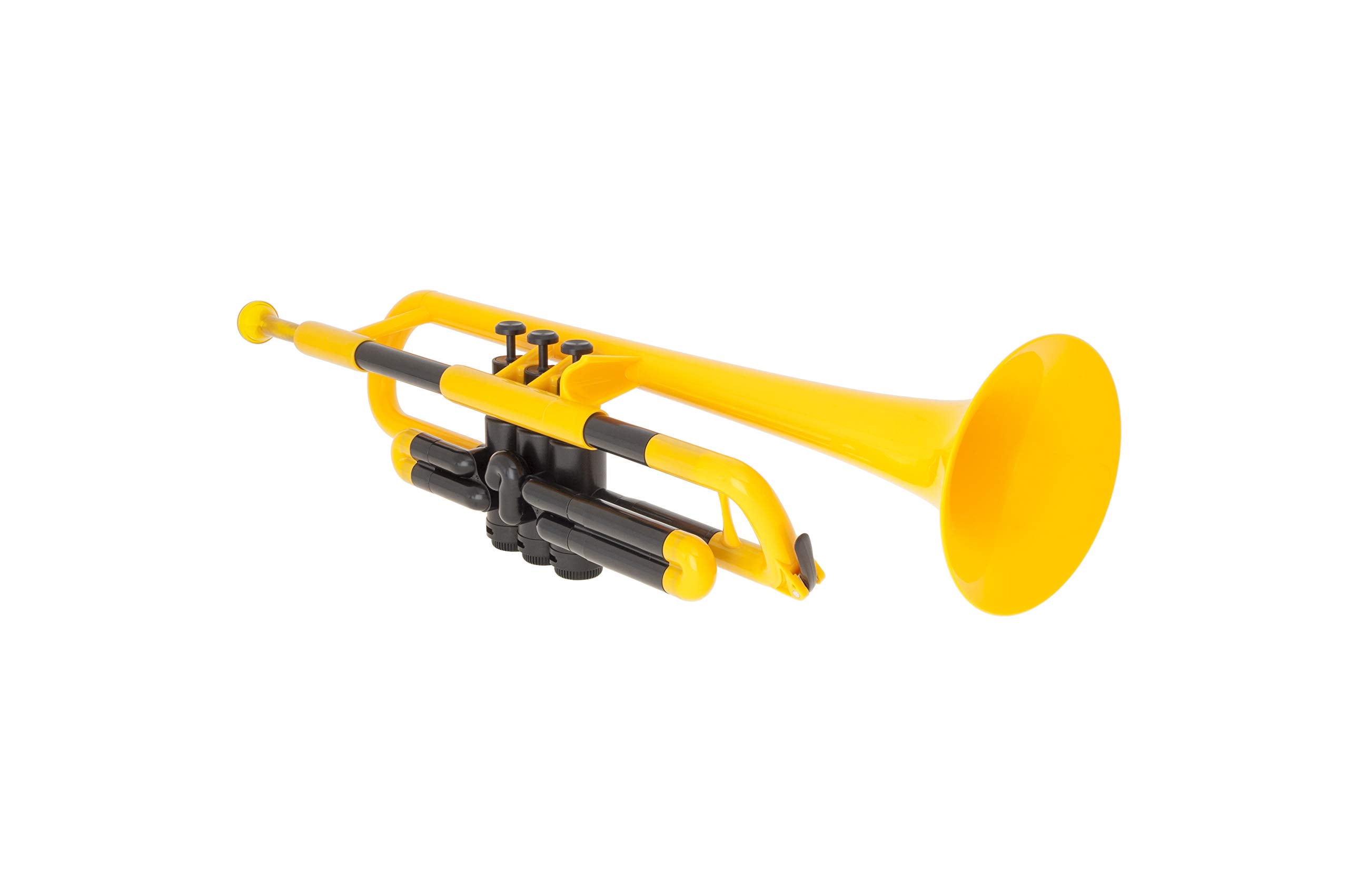 pTrumpet Bb Plastic Trumpet - Durable pInstruments Design with Ergonomic Grip - Includes 3C & 5C Mouthpieces and Carrying Bag - Authentic Sound for Students & Beginners - ABS Build - Green
