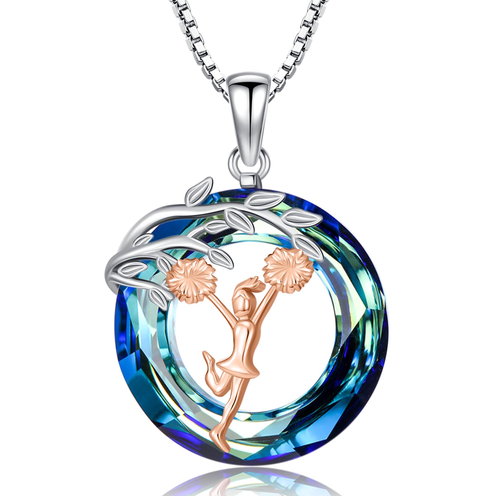 Sport/Music Necklace for Women 925 Sterling Silver Crystal Pendant Tree of Life Jewelry Gifts for Sport Players