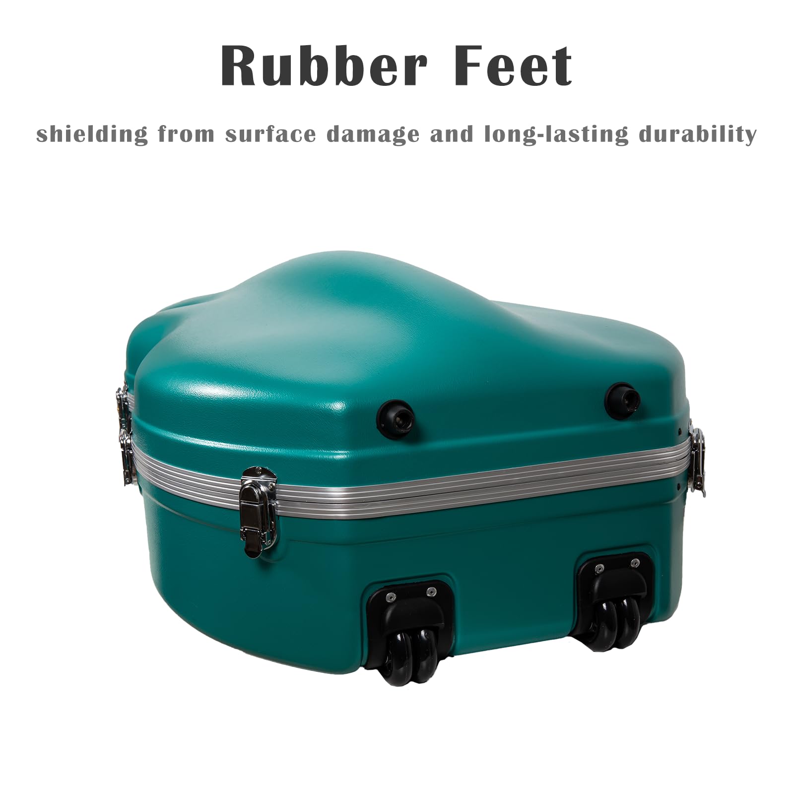 Crossrock 4/4 & 3/4 Cello Case with Wheels | Matte Mint Blue ABS Shell, Wine Red Velvet Interior, Backpack Straps – New Mold Design – (CRA870CEFMB)