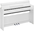 Yamaha Arius Compact Upright Digital Piano Keyboard For Apartments and Small Spaces, 88-Key Weighted Graded Hammer Action, Touch Response, Grand Piano Sound, 3-Pedal Unit in White YDP-S36WH