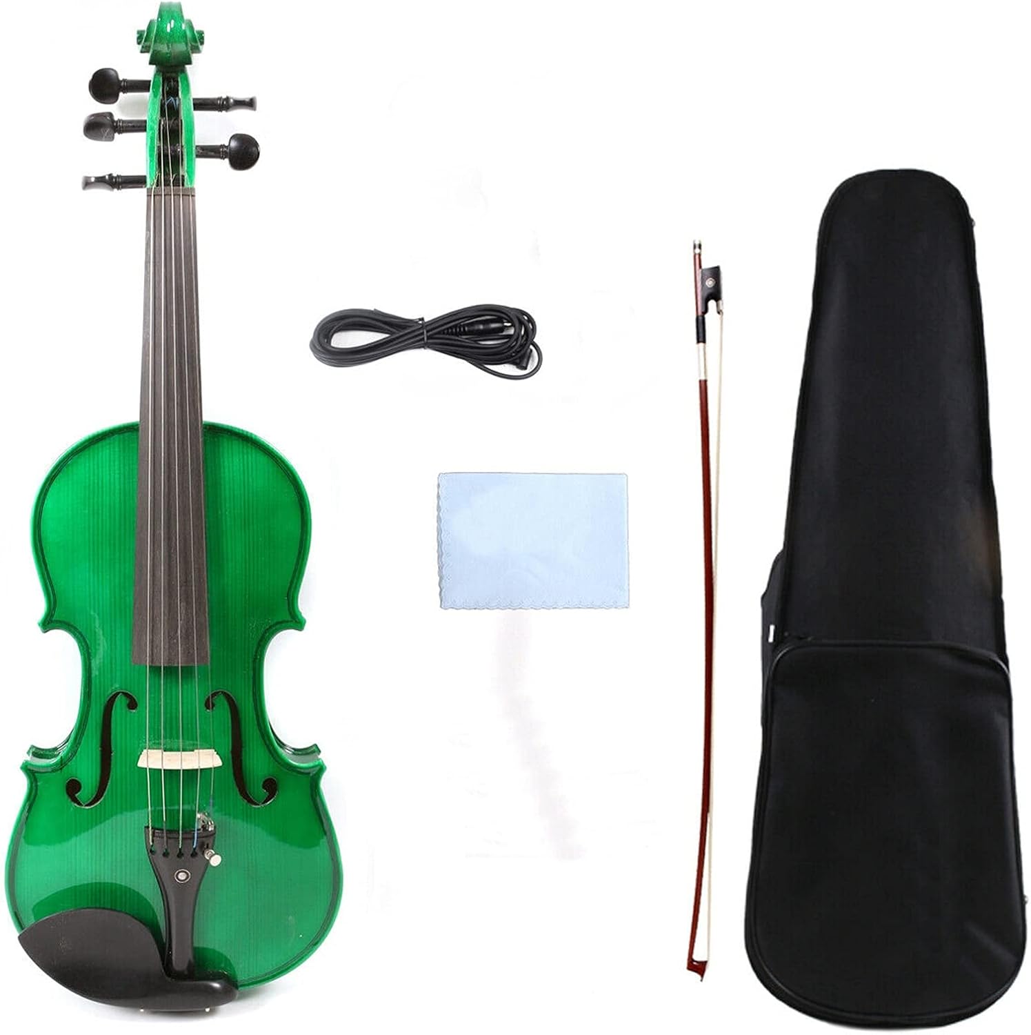Cello Kit Violin Green 5 String 4/4 Electric Acoustic Violin Spruce+Maple Case Bow