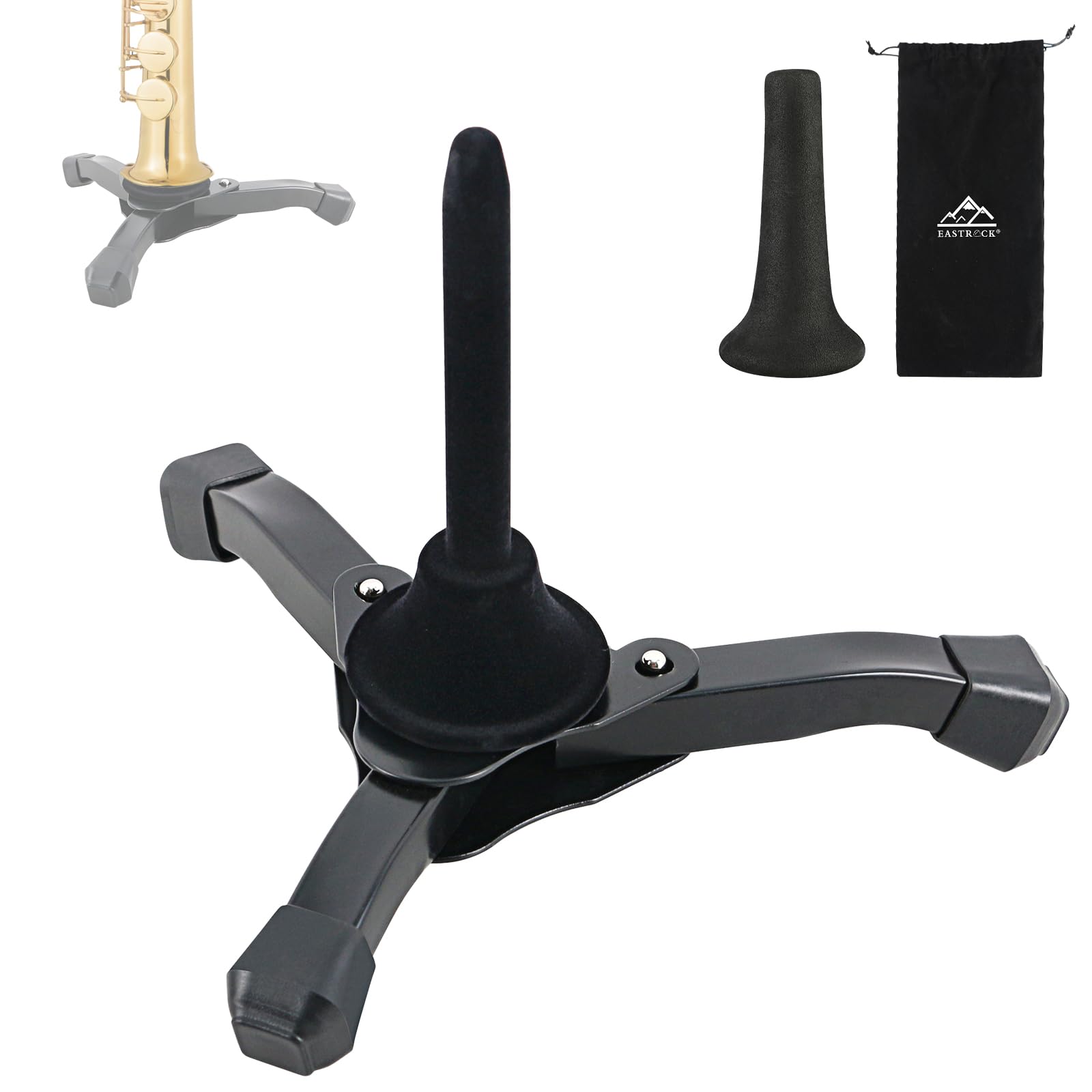 EASTROCK Alto&Tenor Saxophone Wall Stand Saxophone Wall Mount Saxophone Holder Rack (Saxophone Wall Stand), Black