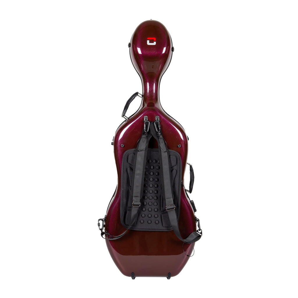 Crossrock Professional 3K Twill Carbon Fiber Cello Case | Fits 4/4 Full-Size Cello | 7lb Ultra-Light Travel-Ready Hardshell | Aerospace Weave Technology & Mirror Black Finish