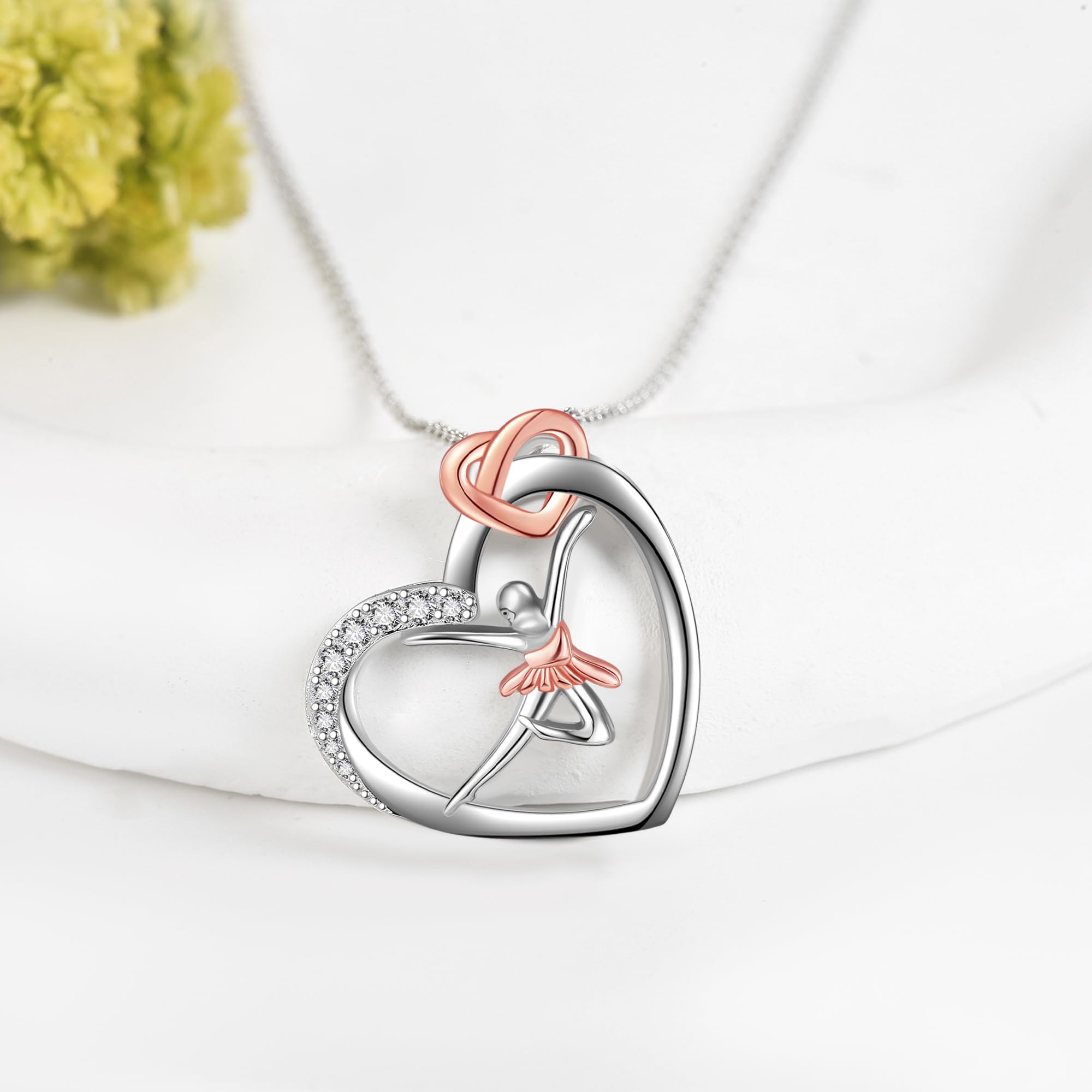 Sterling Silver S925 Ballet/Violinists/Gymnastics/Cello/Runner/Tennis/Piano/Artist Necklace Jewelry Gifts for Women Christmas Gift