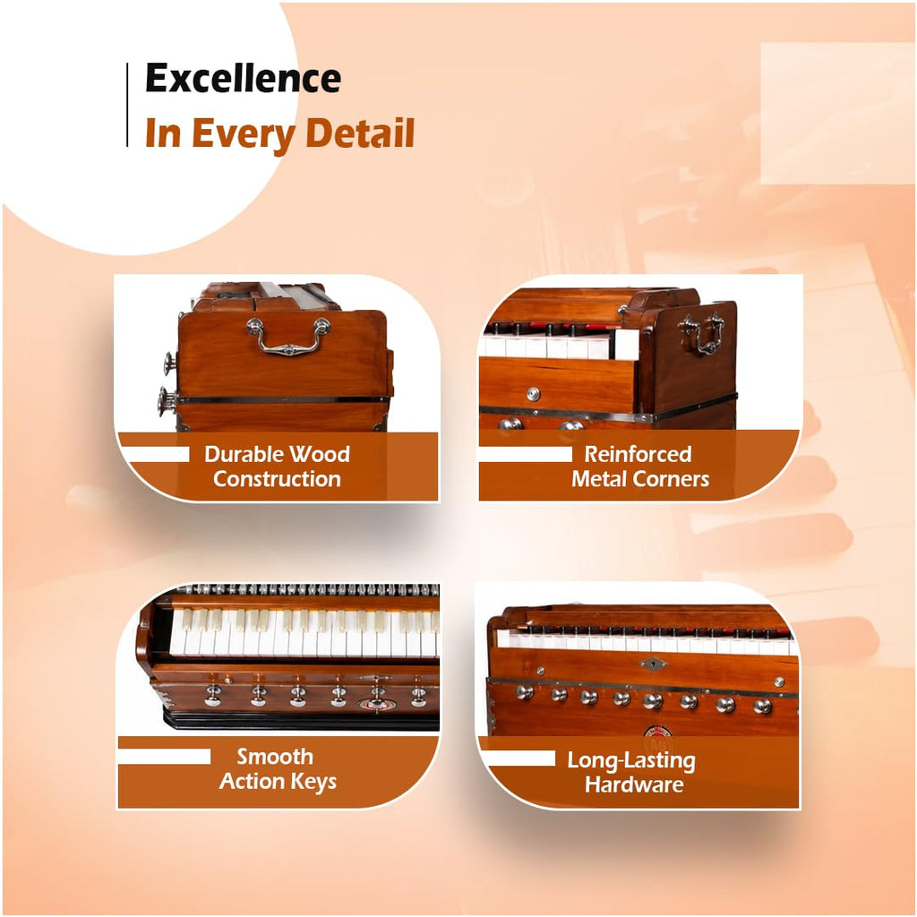 VRINDAVANBAZAAR.COM Standard Quality Harmonium, Comes with a Bag -Vrindavan Bazaar (Standard Quality)