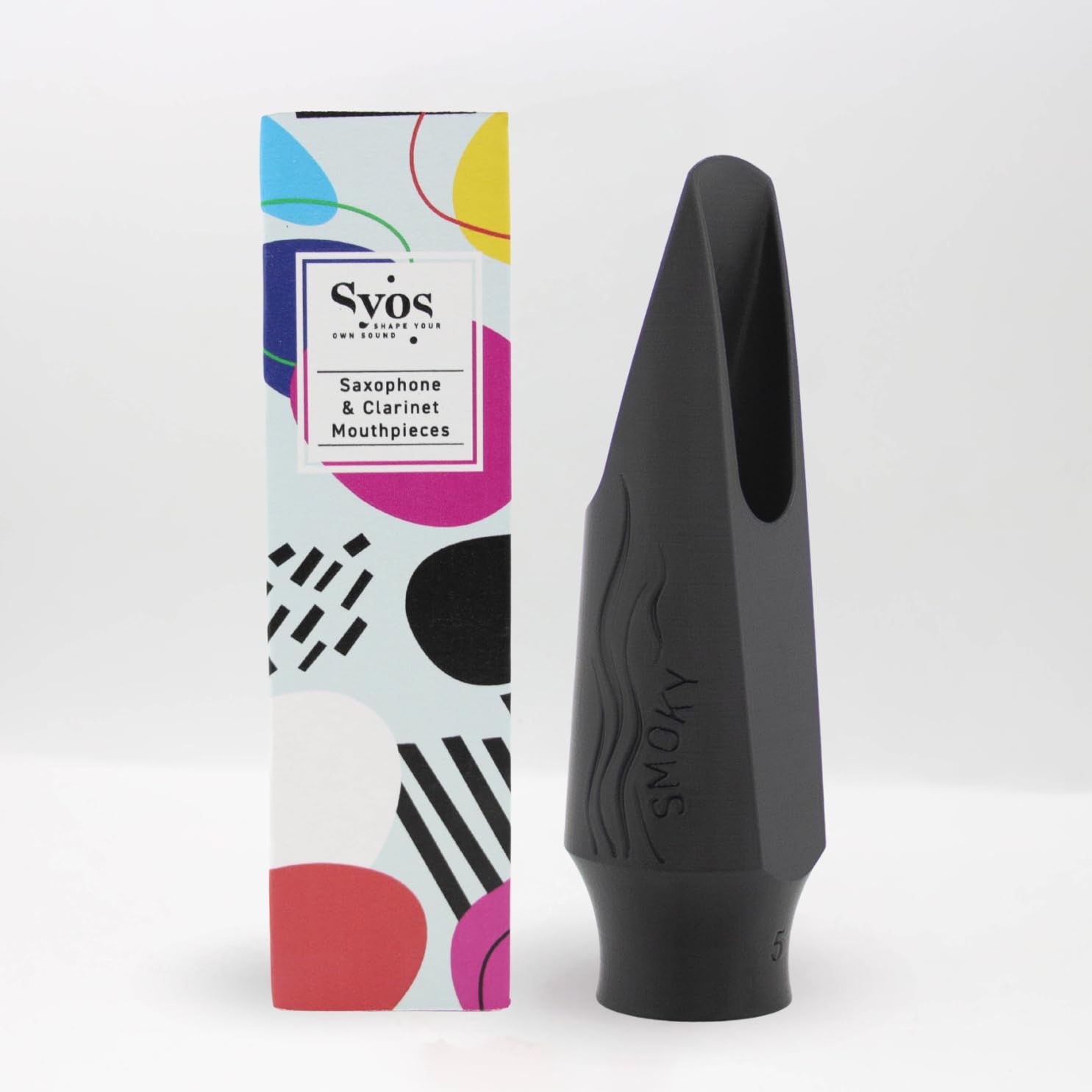Syos Tenor Saxophone Mouthpiece Smoky Model, 8 Tip Opening, Anthracite Gray - Warm Dark Sound, Wide Full Tone, Low Rollover Baffle, Easy Response, Perfect for Jazz & Soul, Made in France