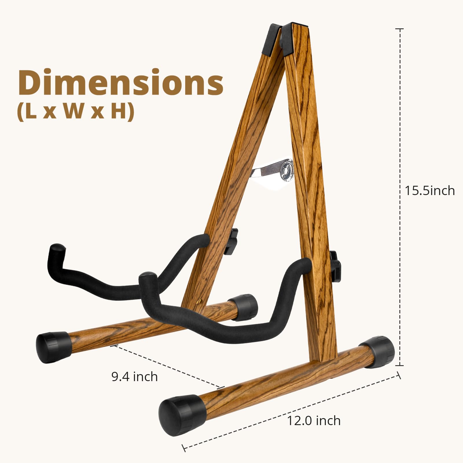 MUSO Cello Stand with Bow Holder,A-Frame Floor Stand with Padded Foam, Handcrafted Cello Rack Fits 1/2, 3/4, 7/8, 4/4 Full-Size and Guitar, Instrument Holder for Home and Studio Display