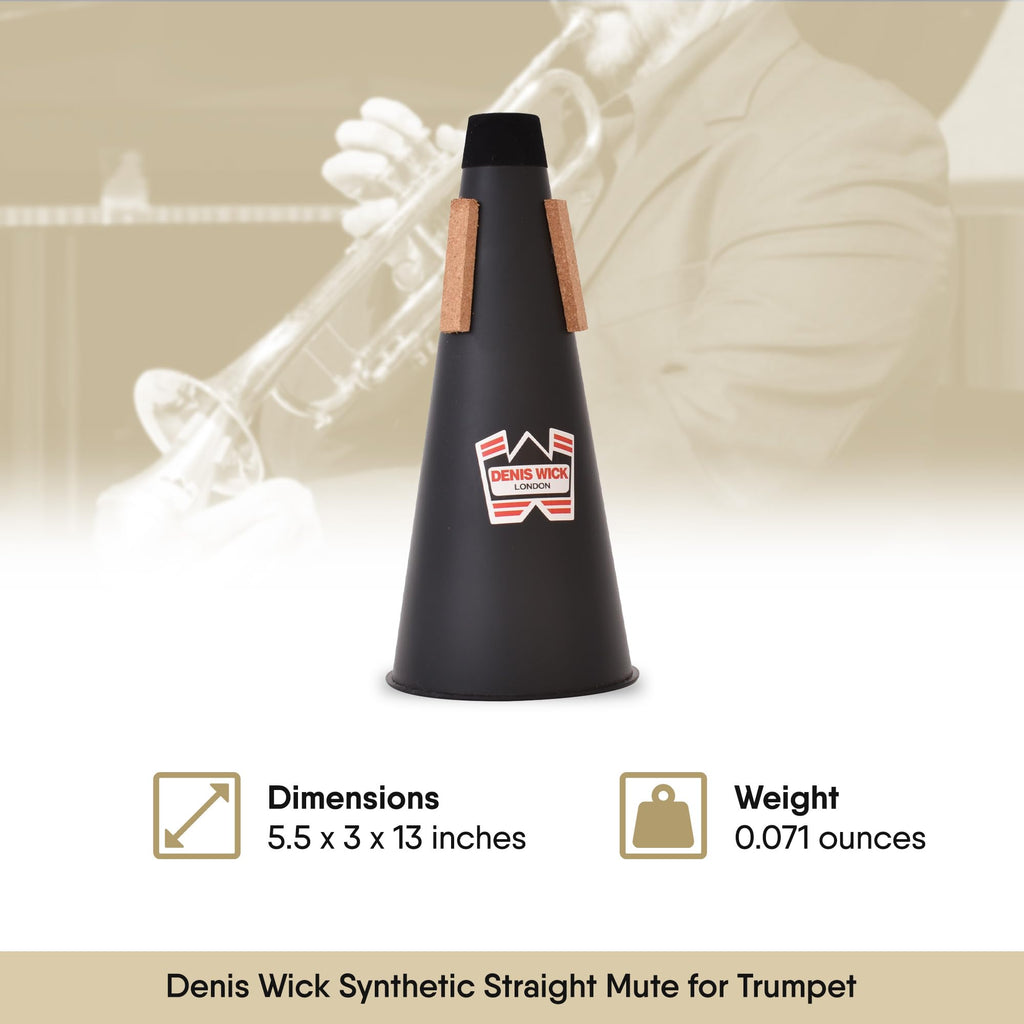 Denis Wick Straight Mute for Trumpet or Cornet, 5504 - Hand-Spun Aluminum Mute with Natural Cork - Brilliant Tone, Reliable Intonation & Tight-Bell Fit for Performance - 6.1 x 3.4 x 3.4 In, 2.26 oz