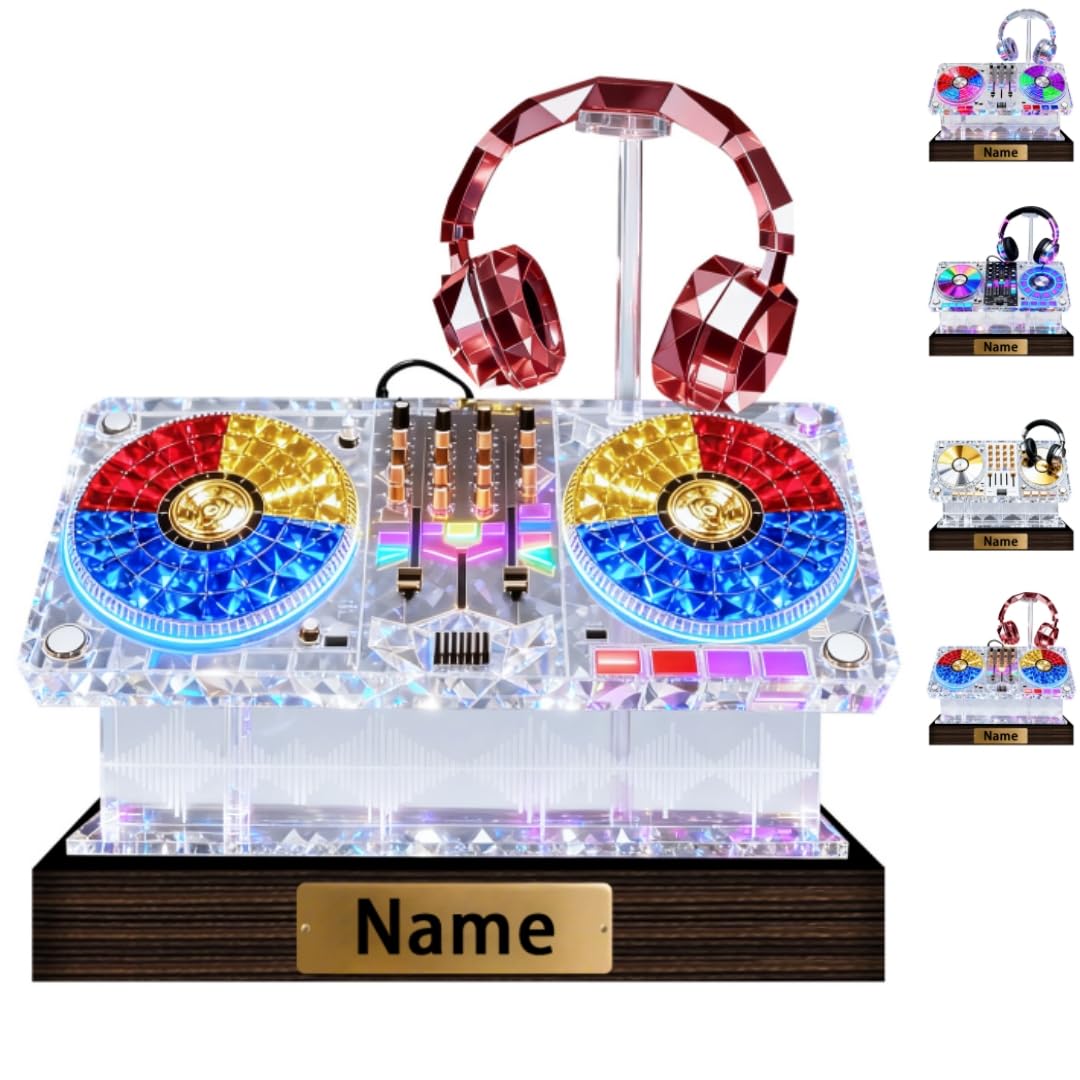 Personalized Name Violin Crystal Desktop Ornaments for Club Bedroom Office Custom Music Theme Stained Glass Acrylic Tabletop Plaque 2D Flat Electric Cello Figurine Sculpture for Violinist Cellist