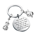 FUSTMW Cello Charm Keychain Cello Music Gift Cello Gifts for Cello Players Keychain Cello Teacher Gifts Cellist Gifts