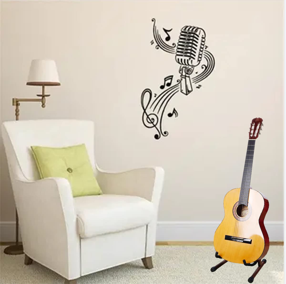 KingPoint Guitar Stand, Guitar Floor Stand, Acoustic Electric Wooden A Frame Folding Guitar Holder Adjustable for Bass, Cello, Mandolin, Banjo, Ukulele (Acacia)