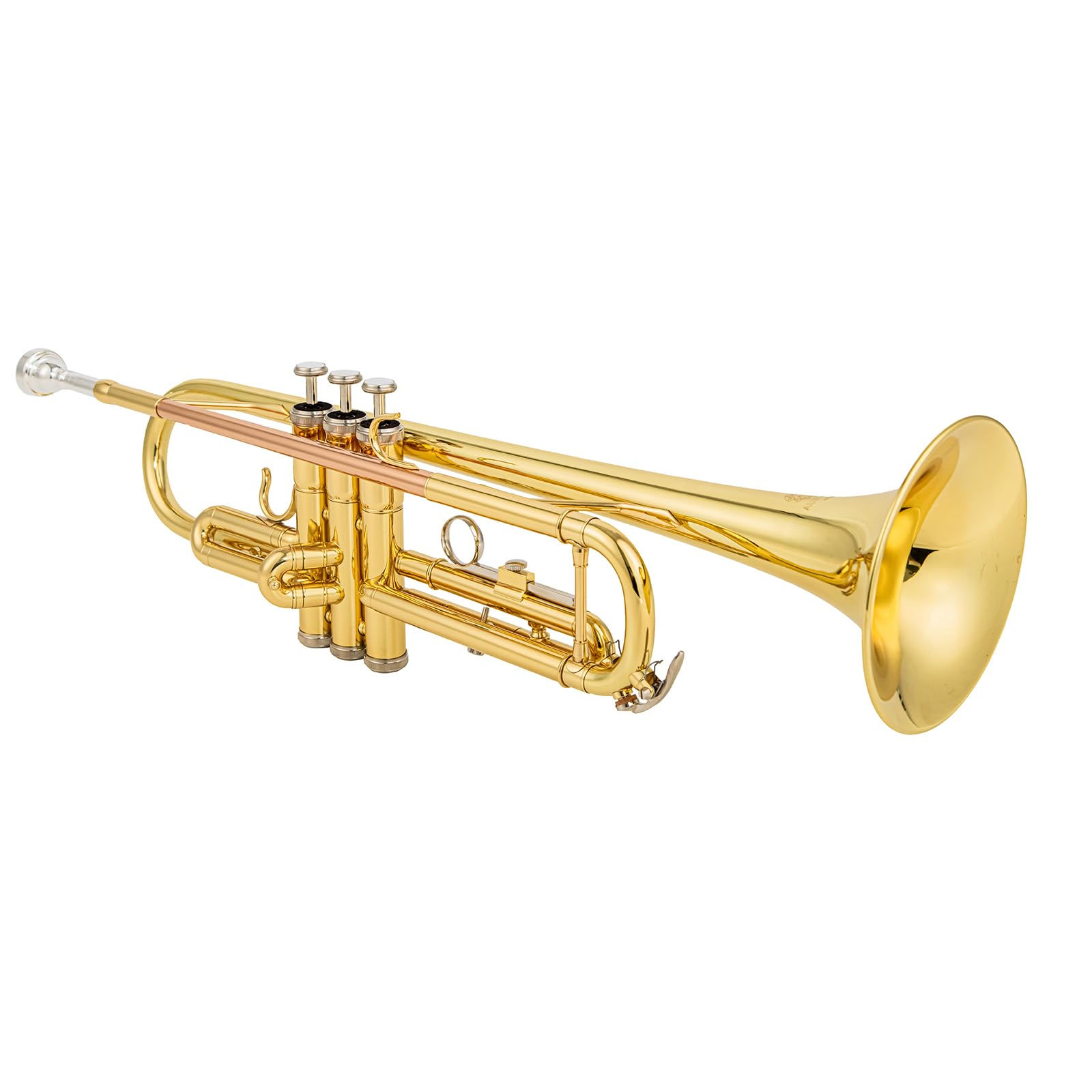 Bb trumpets red gold brass leadpipe mouthpipe advanced student professional trumpet Musical Instruments For Beginner Adults (710 gold brass)