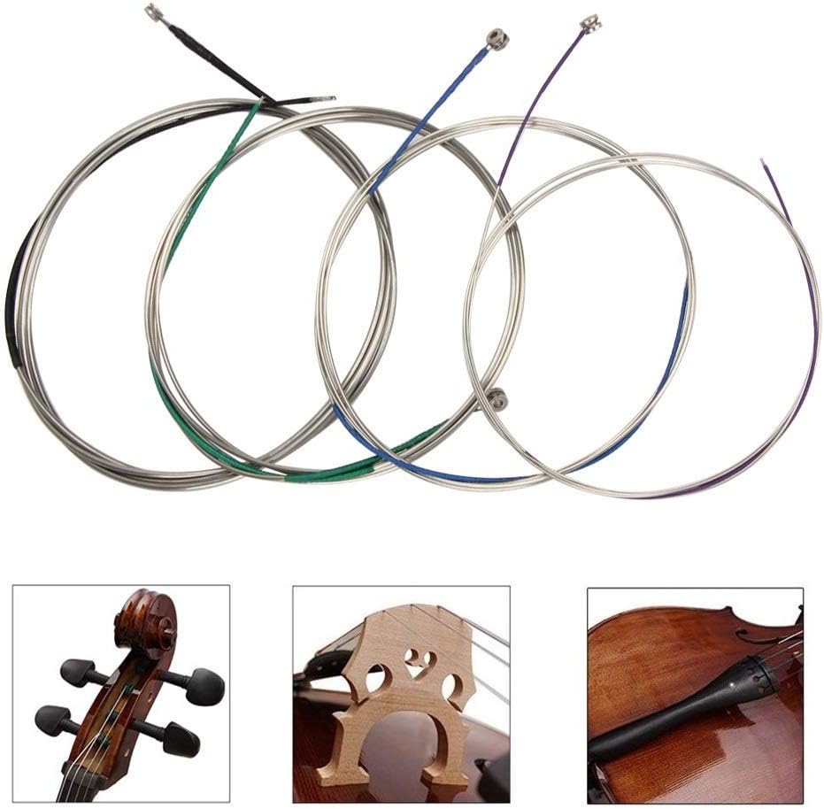 Imelod Cello strings Full Set (A-D-G-C) Universal Steel Core Nickel-Chromium Wound with Nickel-plated Ball End for 4/4 3/4 1/2 1/4 Cellos