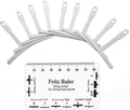 10pcs Guitar Luthier Tools Set, Includes 9 Guitar Understring Radius Gauge & String Action Height Gauge Ruler for Bass Setup Repair Tool Kit