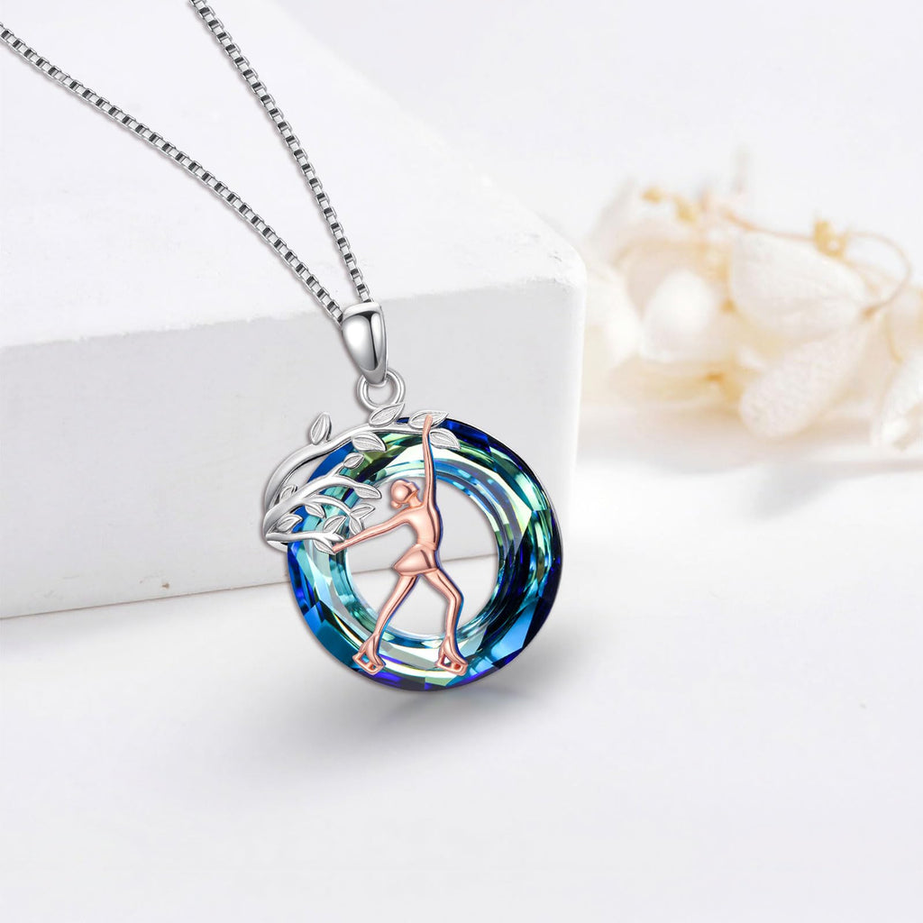 Sport/Music Necklace for Women 925 Sterling Silver Crystal Pendant Tree of Life Jewelry Gifts for Sport Players