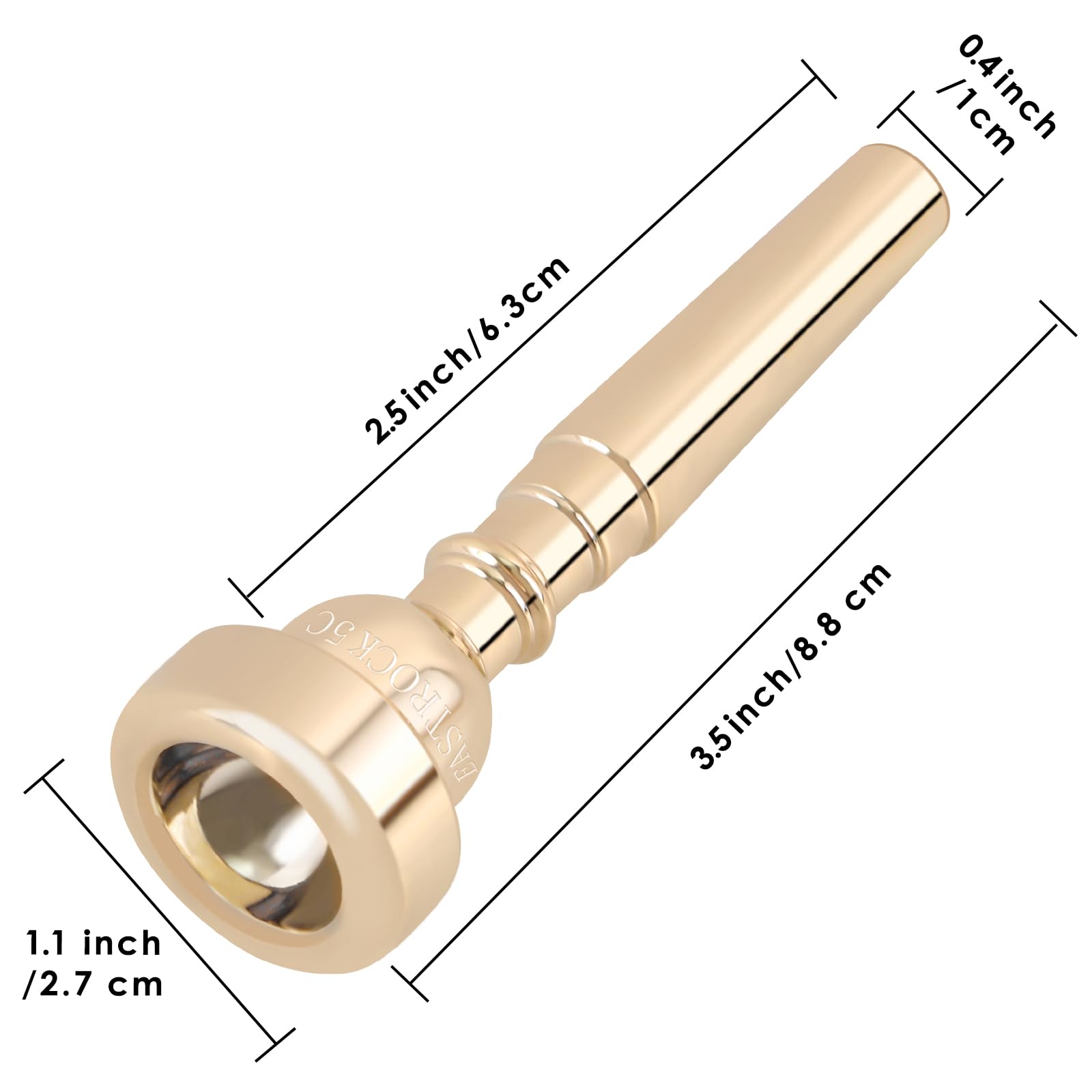 EASTROCK 7C Trumpet Mouthpiece Performance Type 7c Heavy Gold Vacuum Package Trumpet Instrument Accessories
