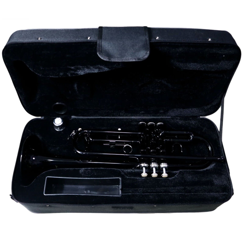 Bb Trumpet for Beginner/Advanced Student, Brass Instrument with 7C Mouthpiece, Hard Case, Polishing Cloth, Gloves, Cleaning Kit (2 Short + 1 Long Brush), Golden for Kids & Adults