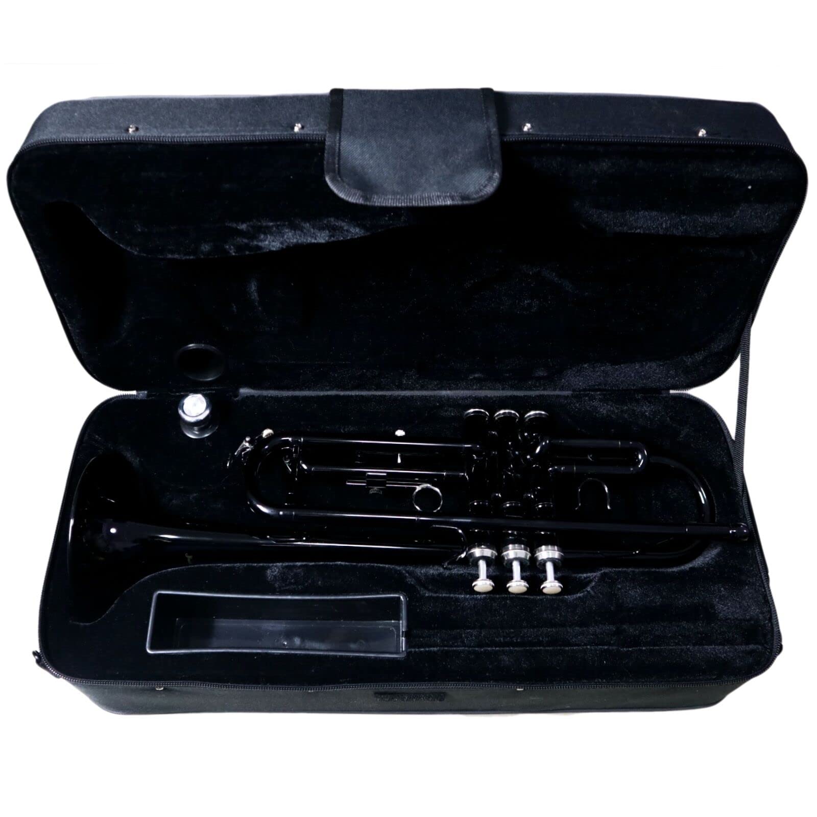 Bb Trumpet for Beginner/Advanced Student, Brass Instrument with 7C Mouthpiece, Hard Case, Polishing Cloth, Gloves, Cleaning Kit (2 Short + 1 Long Brush), Golden for Kids & Adults
