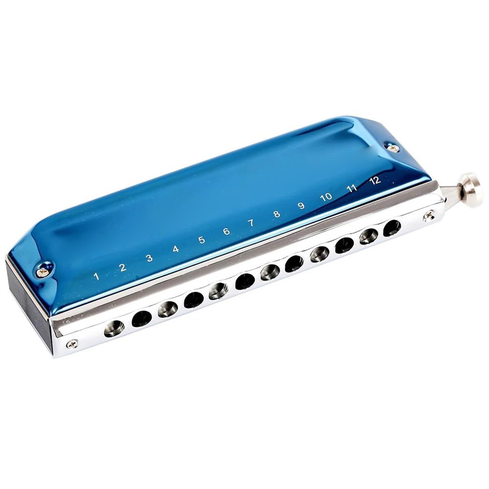 Chromatic Harmonica Performer Mouth Organ Harp Key Of C Musical Instruments 12 16 Holes 48 64 Tone Harmonica Professional (Color : 12-Bb)