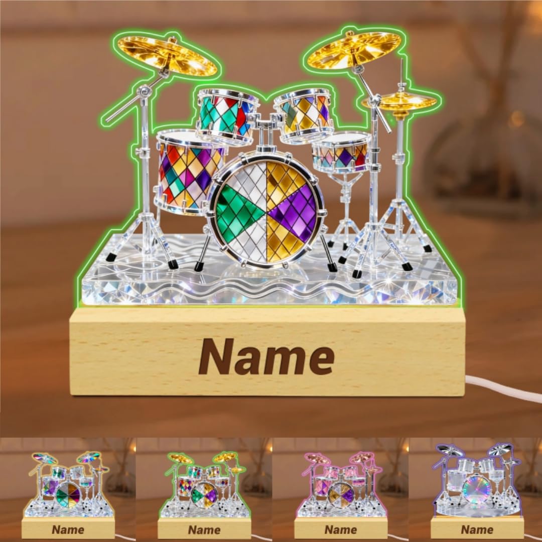 Personalized Name Violin Crystal Desktop Ornaments for Club Bedroom Office Custom Music Theme Stained Glass Acrylic Tabletop Plaque 2D Flat Electric Cello Figurine Sculpture for Violinist Cellist