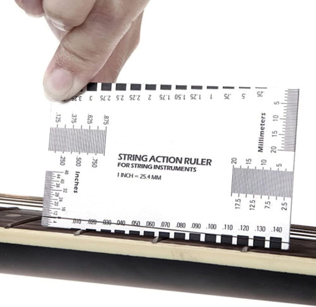 String Action Gauge Ruler, Guitar Height Gauge Set Up Tool for Electric Bass and Acoustic Guitar