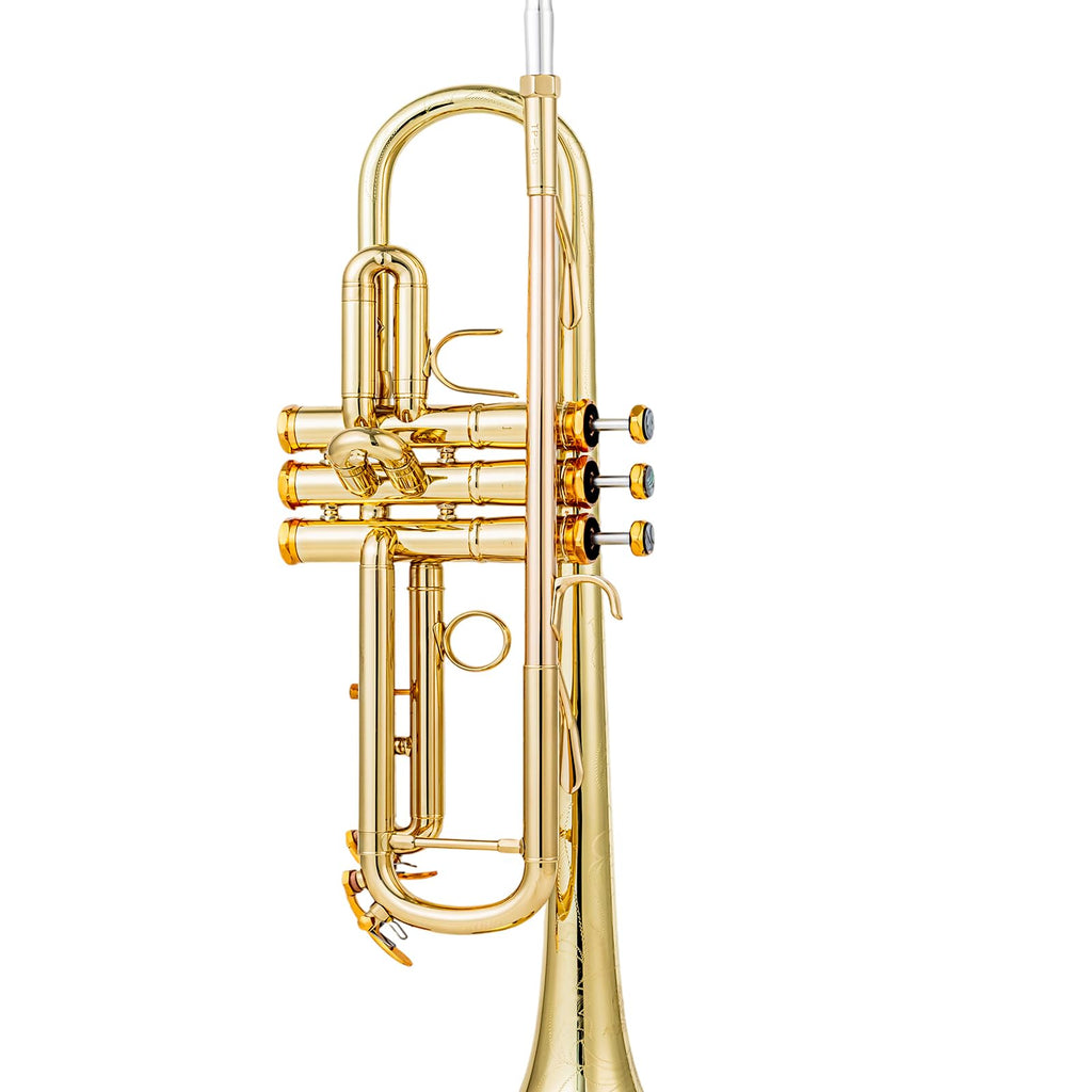 Bb trumpets red gold brass leadpipe mouthpipe advanced student professional trumpet Musical Instruments For Beginner Adults (710 gold brass)