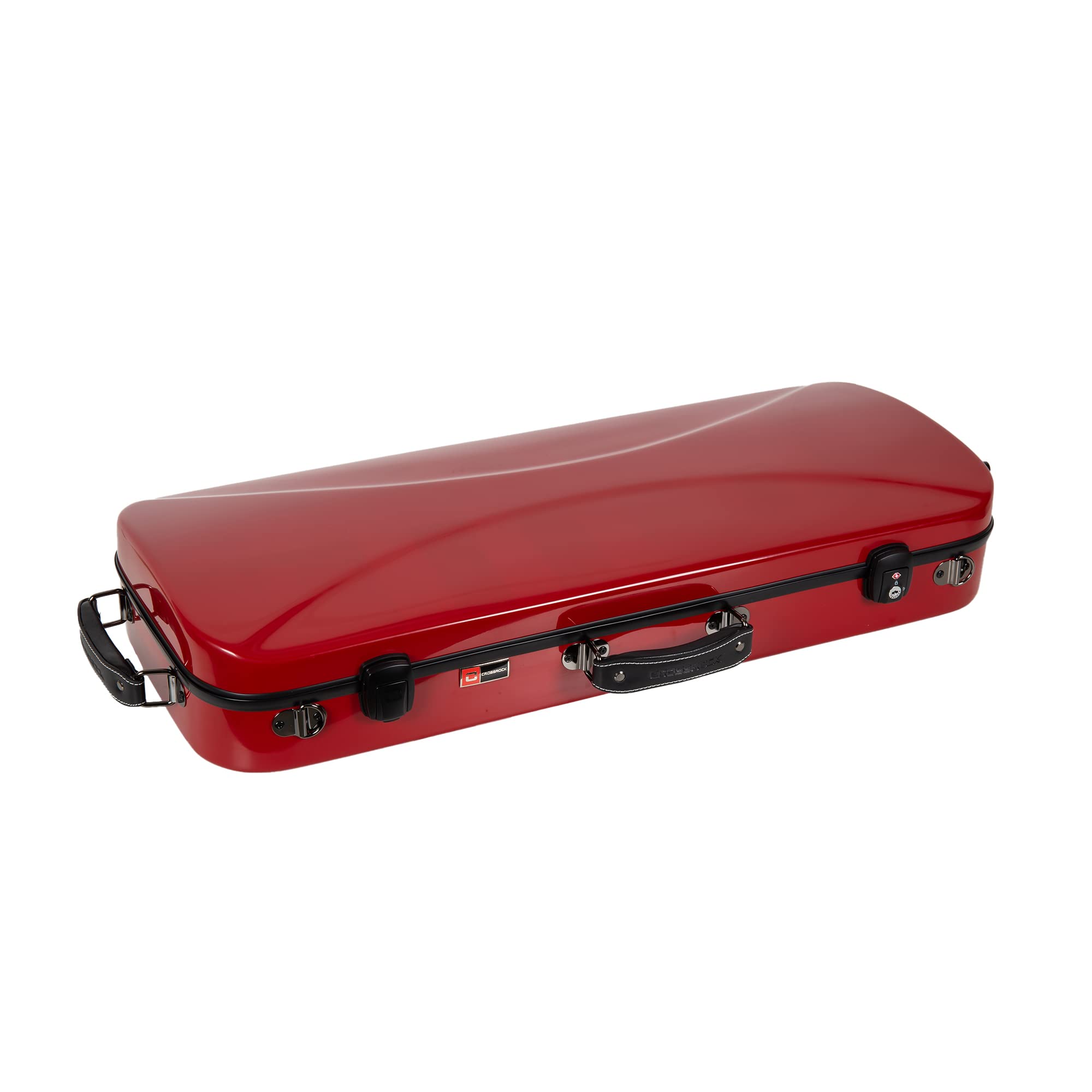 Crossrock Fiberglass Double Violin Case fits Two 4/4 Full-Size Violins- Includes TSA lock, Protective Blanket, Hygrometer, Removable Shoulder Straps- Milky White (CRF2020DVMW)