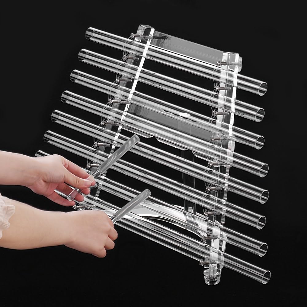 Crystal Harp Kit, 8 Notes C5 D5 E5 F5 G5 A5 B5 C6, Perfect Healing Musical Instrument,for Sound Therapy Healing Meditation, with Aluminum Suitcase,440Hz,440HZ