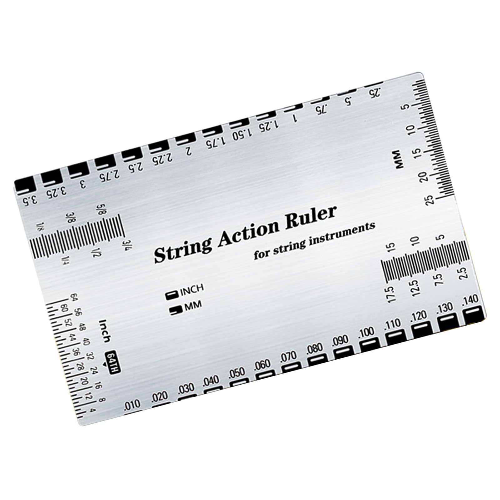 String Action Ruler Gauge String Height Measurement Tool Guitar Fret Leveling Ruler Set Up Repair Enduring Measuring